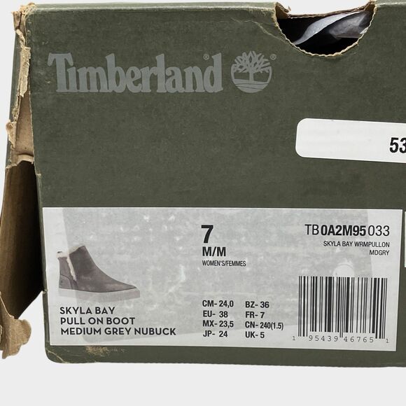 Timberland Fur-Lined Chelsea Boots 7 Grey Leather Pull On Nubuck Winter - Picture 6 of 11